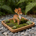 Whimsical Hand Carved Wooden Deer Miniature Woodland Animal Figurine Nursery Decor Gift for Nature Lover