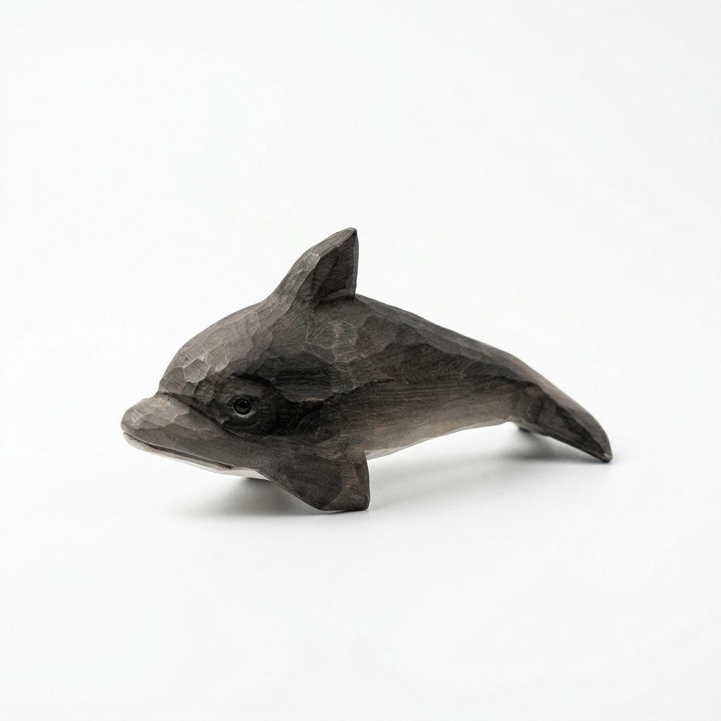 Hand Carved Wooden Dolphin Figurine, Rustic Coastal Decor, Ocean Animal Art Sculpture, Nautical Nursery Decor, Unique Gift for Beach Lover