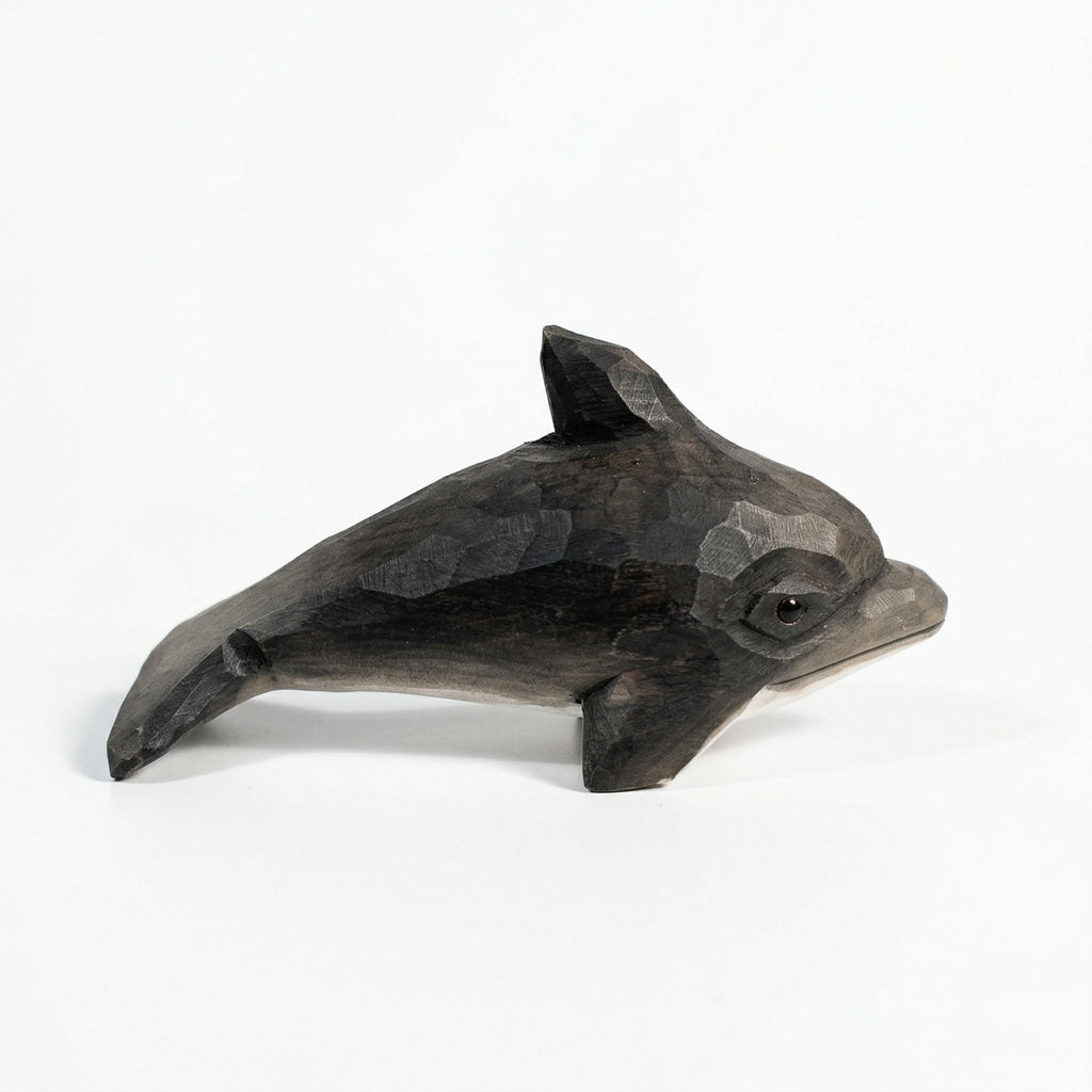 Hand Carved Wooden Dolphin Figurine, Rustic Coastal Decor, Ocean Animal Art Sculpture, Nautical Nursery Decor, Unique Gift for Beach Lover