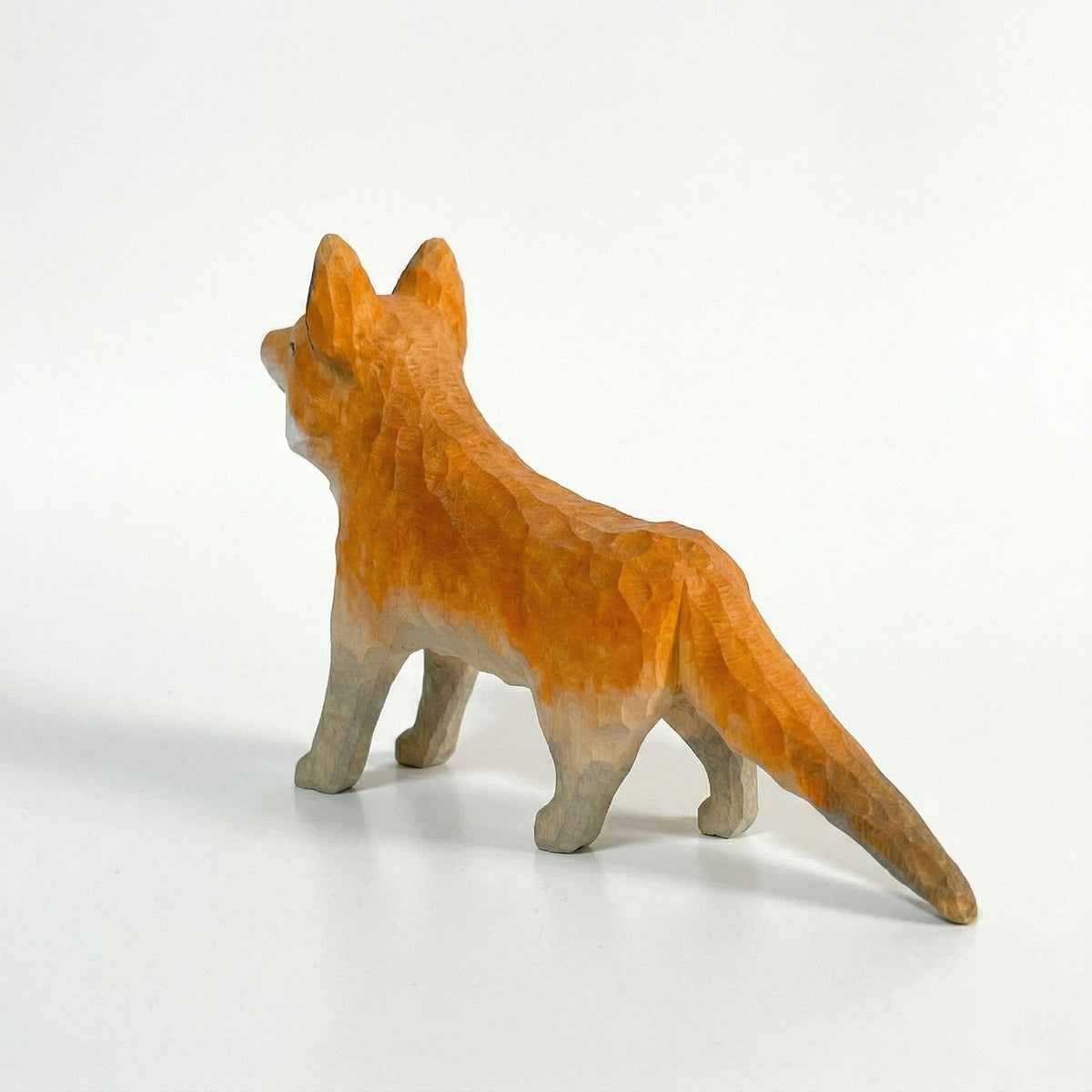 Whimsical Hand-Carved Wooden Red Fox Figurine, Rustic Forest Animal Sculpture, Woodland Nursery Decor, Wood Fox  Gift for Nature Lovers