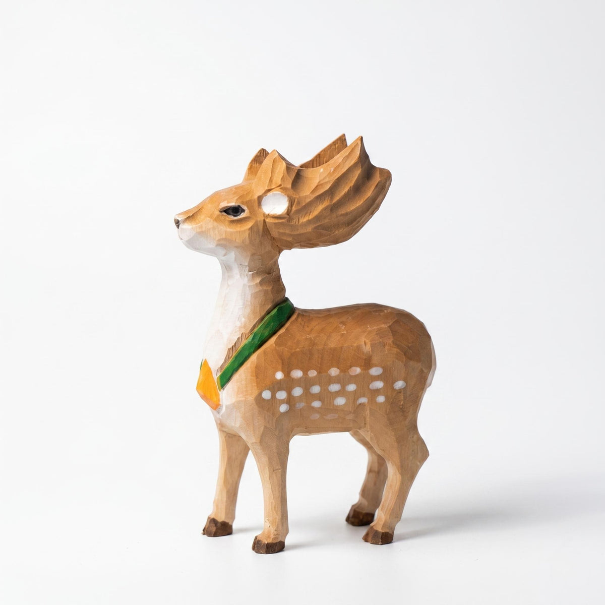 Whimsical Wooden Deer Figurine | Hand Carved Fawn Sculpture | Woodland Nursery Decor | Rustic Shelf Art | Unique Gift for Animal Lovers