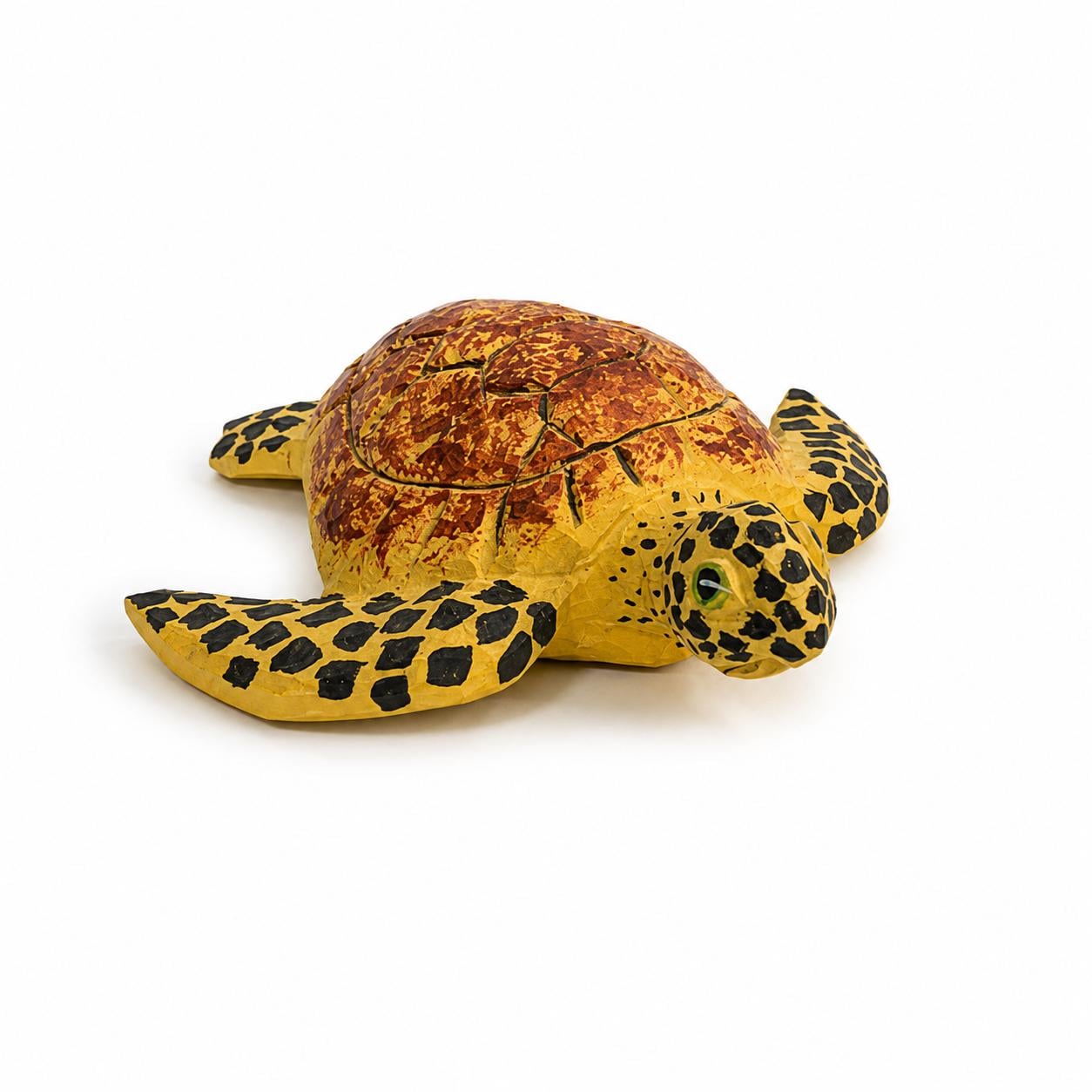 Whimsical Sea Turtle Wood Carving, Coastal Decor Animal Figurine, Ocean Lover Decor, Nautical Wooden Statue, Unique Beach Gift for Her