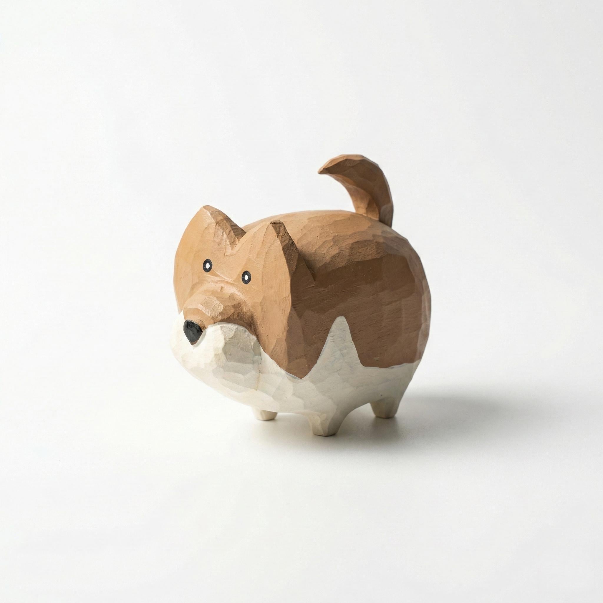 Endearing Chonky Fox Wood Carving, Whimsical Hand-Carved Plump Fox Figurine, Cute Abstract Forest Animal, Unique Gift for Her, Desk Pet