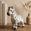 Hand-Carved Zebra Wood Figurine, Whimsical African Safari Decor, Minimalist Animal Sculpture, Unique Gift for Animal Lovers & Kids