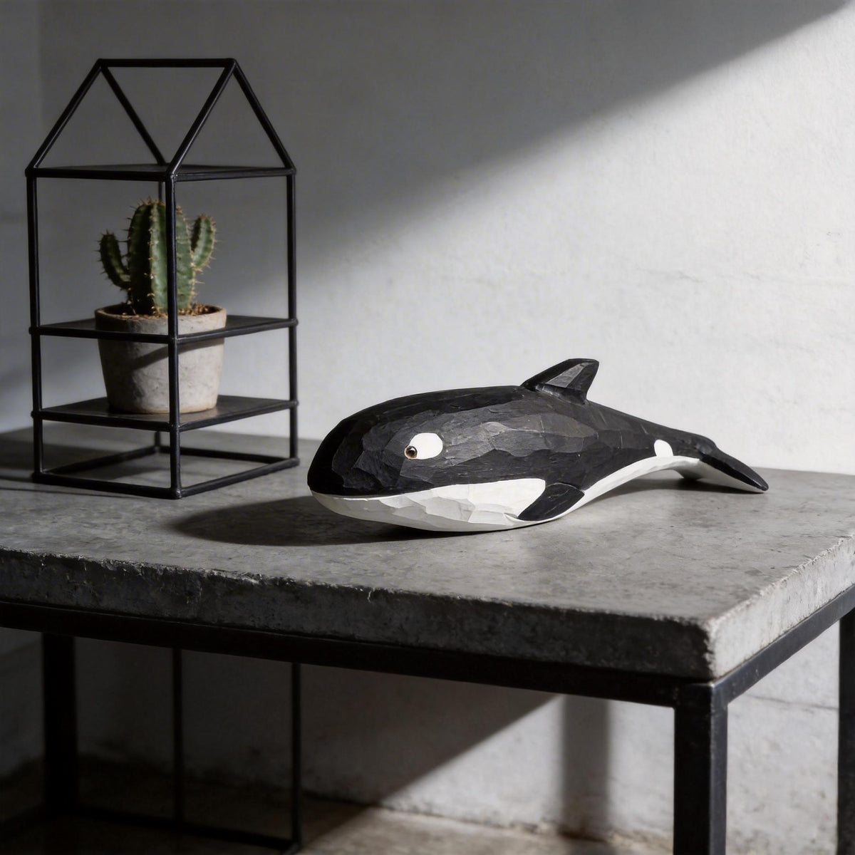 Hand-Carved Wooden Orca Figurine | Rustic Killer Whale Sculpture | Coastal Nursery Art | Nautical Decor | Unique Gift for Ocean Lover