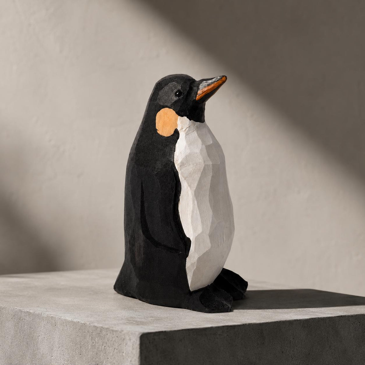 Whimsical Wooden Penguin Figurine Hand Carved Bird Decor Shelf Art Gift for Bird Lover