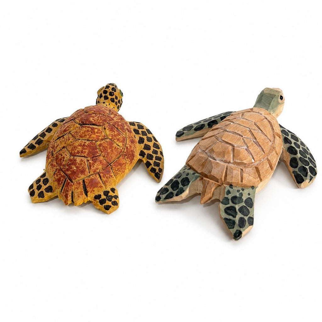 Whimsical Sea Turtle Wood Carving, Coastal Decor Animal Figurine, Ocean Lover Decor, Nautical Wooden Statue, Unique Beach Gift for Her