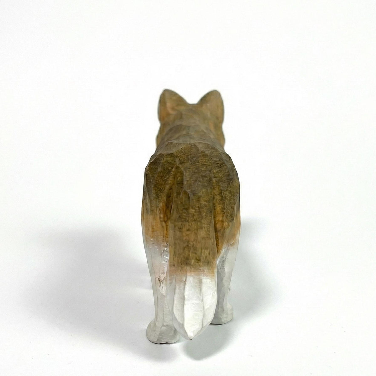 Hand Carved Wooden Coyote Figurine, Rustic Woodland Animal Decor, Whittled Wolf Statue, Desk Pet, Nature Lover Gift
