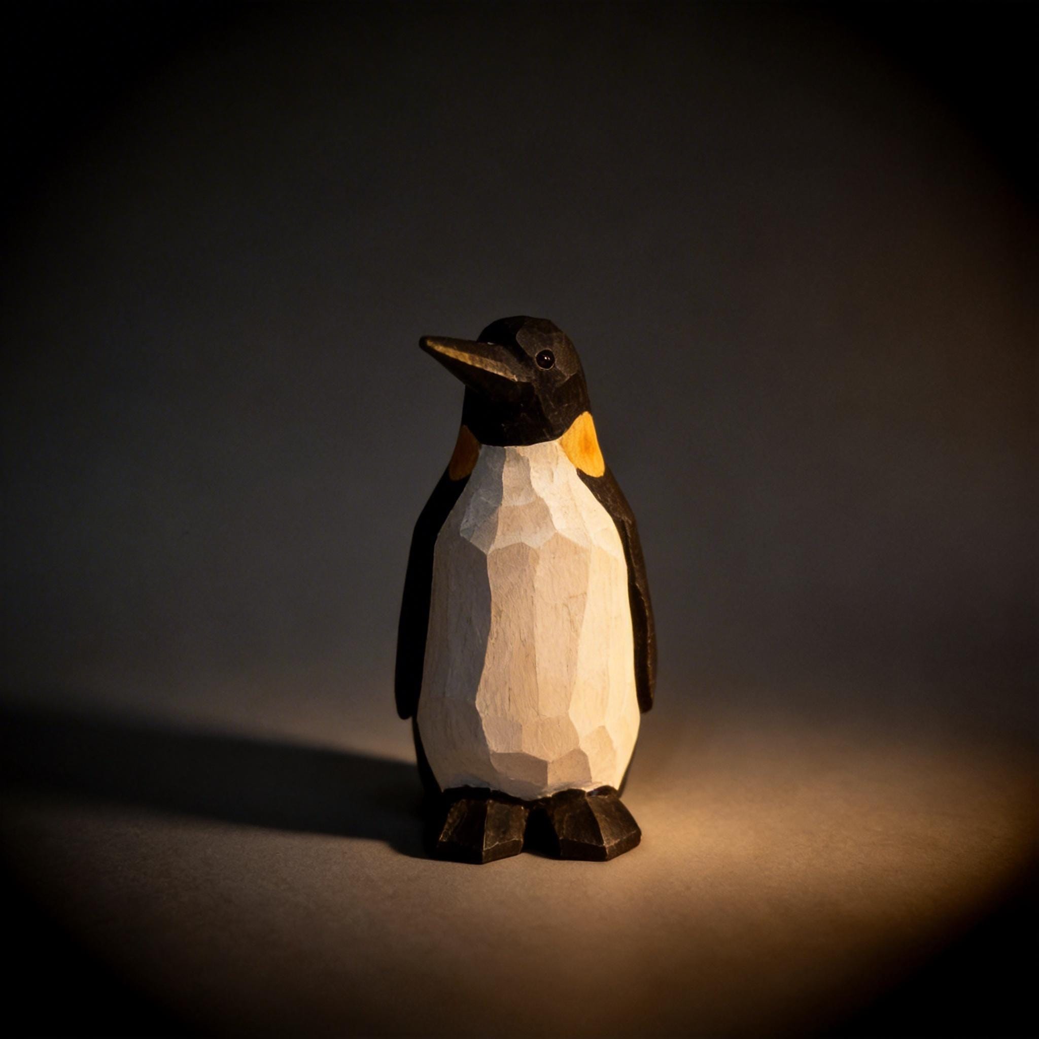 Hand-Carved Wooden Penguin Figurine | Geometric Minimalist Bird Decor | Rustic Nursery Art | Unique Gift for Animal Lovers & Bird Watchers