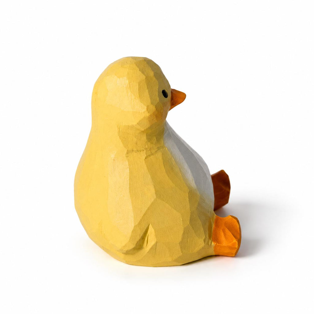 Whimsical Wooden Duckling Figurine Hand Carved Bird Nursery Decor Cute Animal Desk Pet Unique Baby Shower Gift
