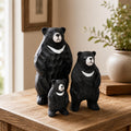 Hand Carved Wood Black Bear Family Set Rustic Woodland Nursery Decor New Mom Gift