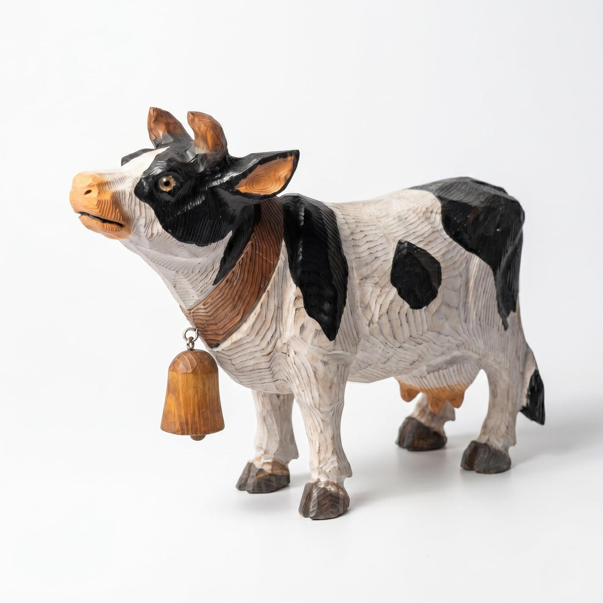 Rustic Wooden Cow Figurine Hand Carved Farmhouse Decor Farm Animal Statue Whimsical Decor Unique Gift for Cow Lover