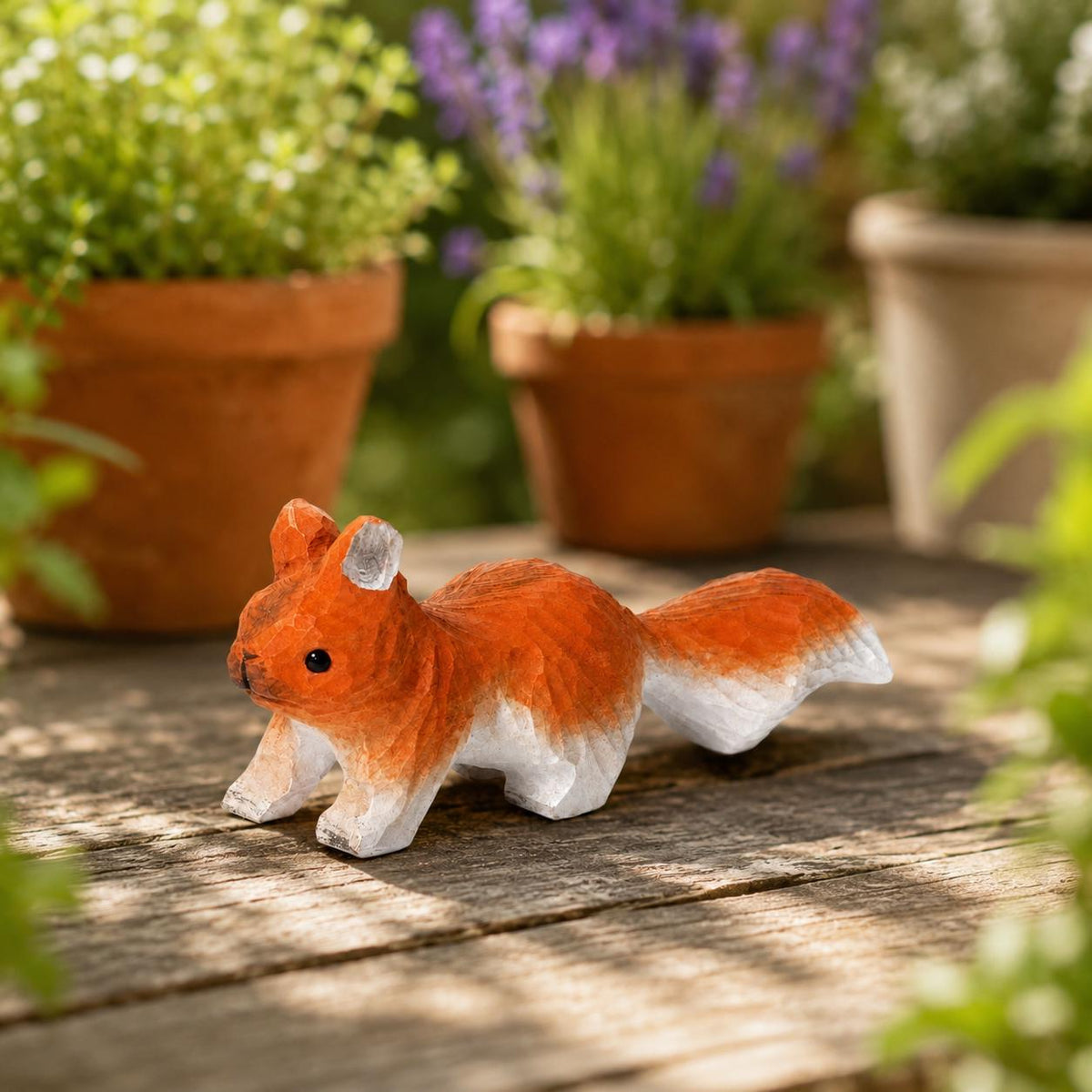 Playful Red Squirrel Wood Carving Rustic Forest Animal Figurine Handcrafted Nature Lover Decor Unique Woodland Gift for Kids