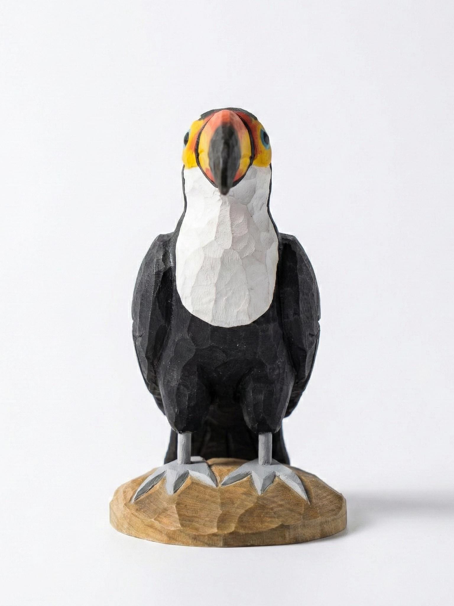 Handmade Wooden Toucan Statue, Tropical Bird Figurine, Colorful Jungle Decor, Bird Watcher Gift, Tiki Bar Accent