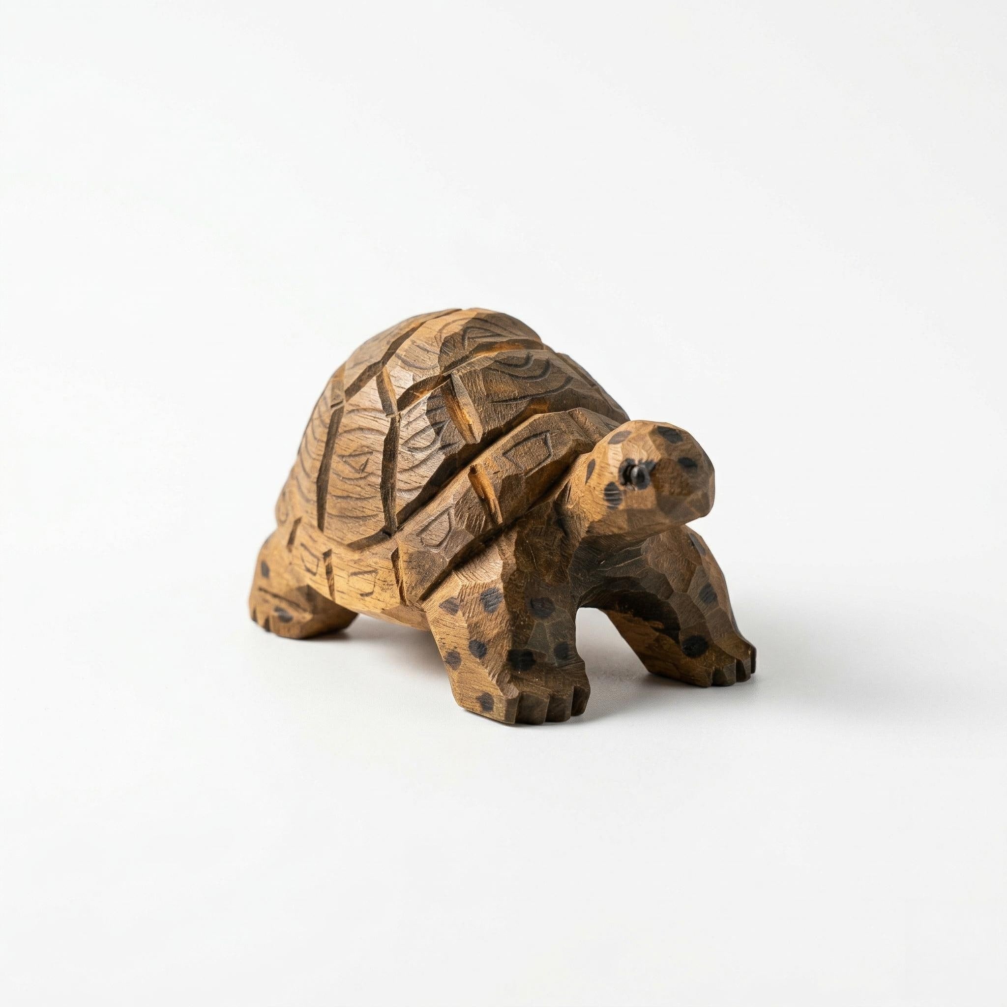 Hand-Carved Wooden Turtle Figurine | Rustic Woodland Animal Decor | Miniature Tortoise Sculpture | Unique Nature Lover Gift for Desk