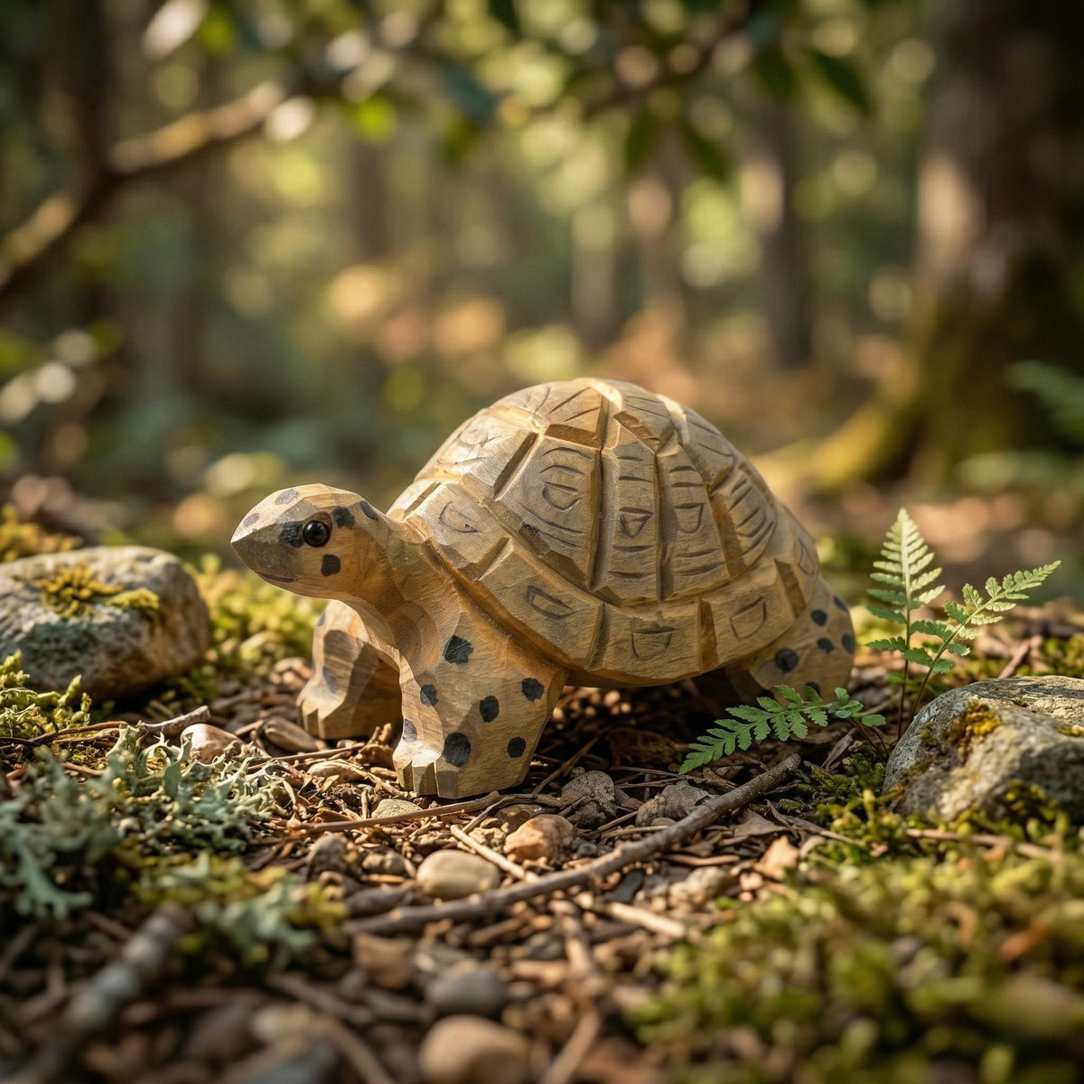 Hand-Carved Wooden Turtle Figurine | Rustic Woodland Animal Decor | Miniature Tortoise Sculpture | Unique Nature Lover Gift for Desk