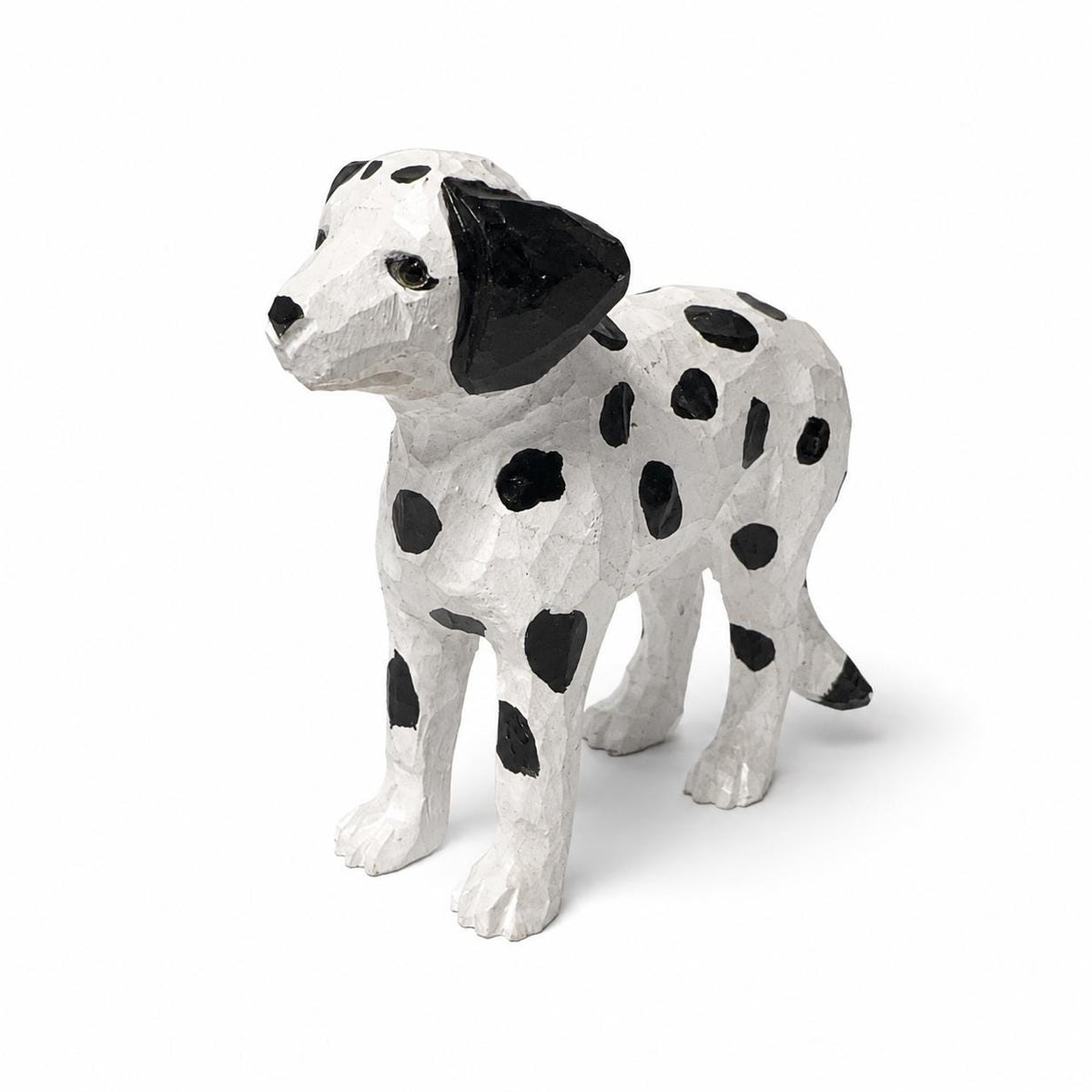 Hand-Carved Wooden Dalmatian Figurine | Spotted Puppy Sculpture | Whimsical Dog Desk Decor | Unique Pet Lover Gift
