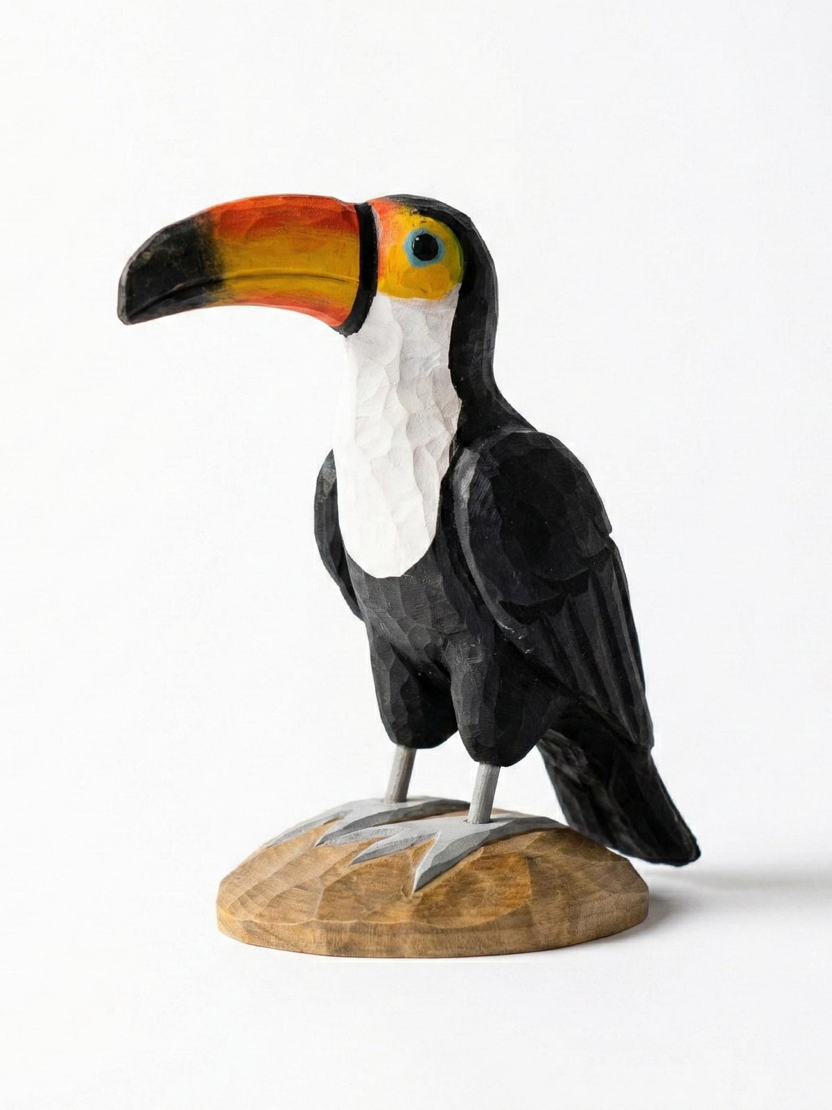 Handmade Wooden Toucan Statue, Tropical Bird Figurine, Colorful Jungle Decor, Bird Watcher Gift, Tiki Bar Accent