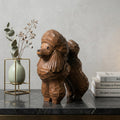 Whimsical Wooden Poodle Figurine Hand Carved Dog Statue Pet Memorial Art Shelf Decor Unique Gift for Dog Lover Dog Mom Gift