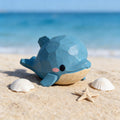 Hand Carved Wooden Dolphin Figurine | Kawaii Blue Ocean Animal Decor | Cute Marine Life Wood Carving | Beach Theme Desk Pet Lover Gift