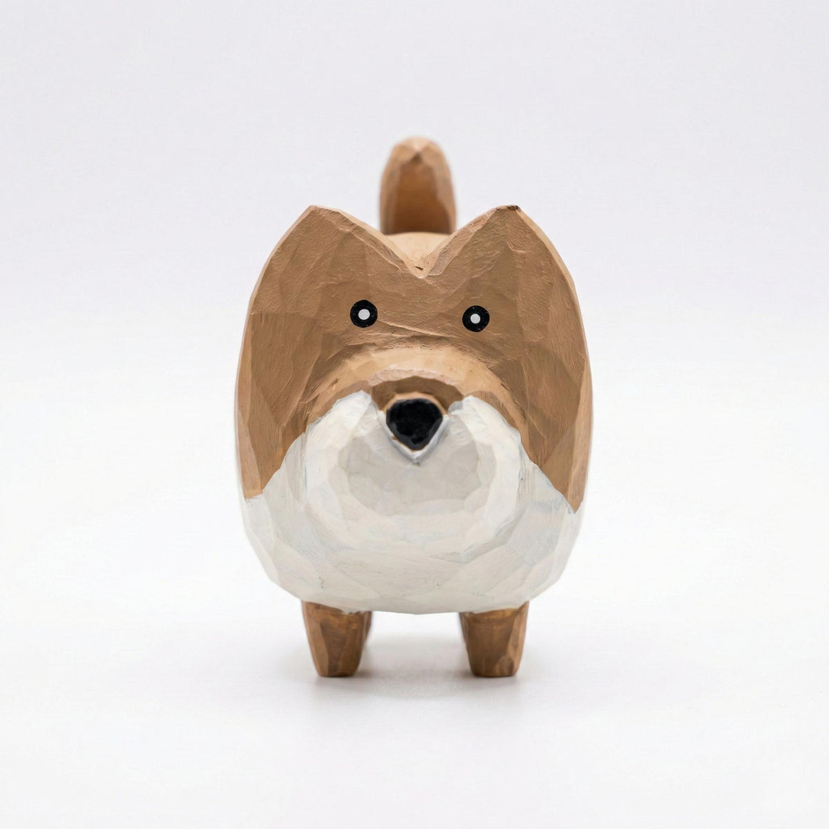 Endearing Chonky Fox Wood Carving, Whimsical Hand-Carved Plump Fox Figurine, Cute Abstract Forest Animal, Unique Gift for Her, Desk Pet
