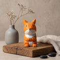 Whimsical Hand Carved Wooden Squirrel Figurine, Rustic Woodland Animal Decor, Cute Desk Accessory, Unique Gift for Nature Lovers
