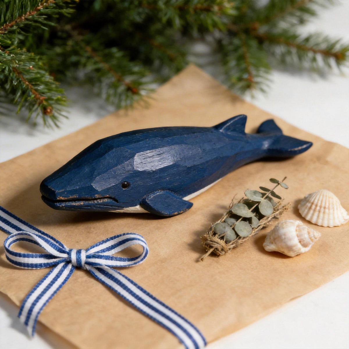 Rustic Blue Wooden Whale Carving | Coastal Home Decor | Handcrafted Nautical Nursery Art | Ocean Lover Gift | Wooden Marine Animal Figurine