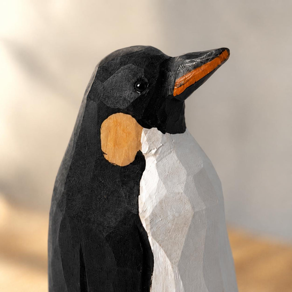 Whimsical Wooden Penguin Figurine Hand Carved Bird Decor Shelf Art Gift for Bird Lover