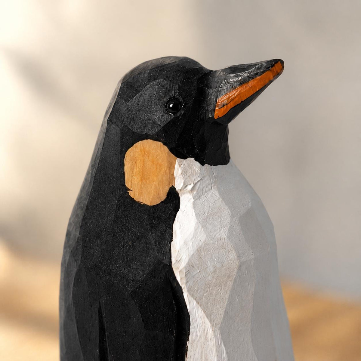 Whimsical Wooden Penguin Figurine Hand Carved Bird Decor Shelf Art Gift for Bird Lover