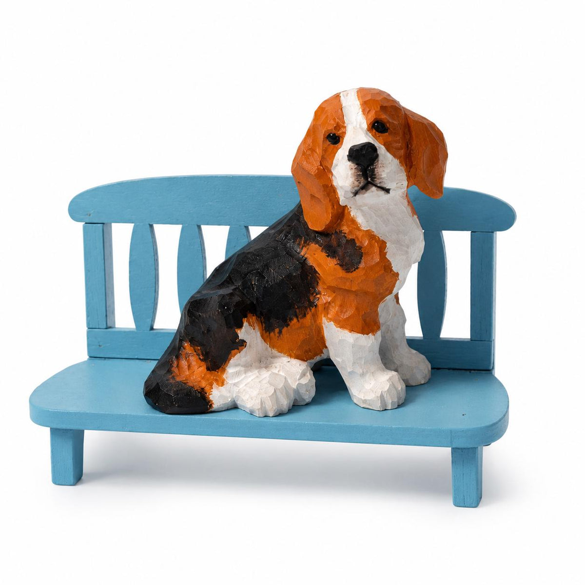 Adorable Miniature Wooden Bench Display Stand, Colorful Figure Base Wood Carving Prop, Cute Desk Decor Gift for Animal Collectors