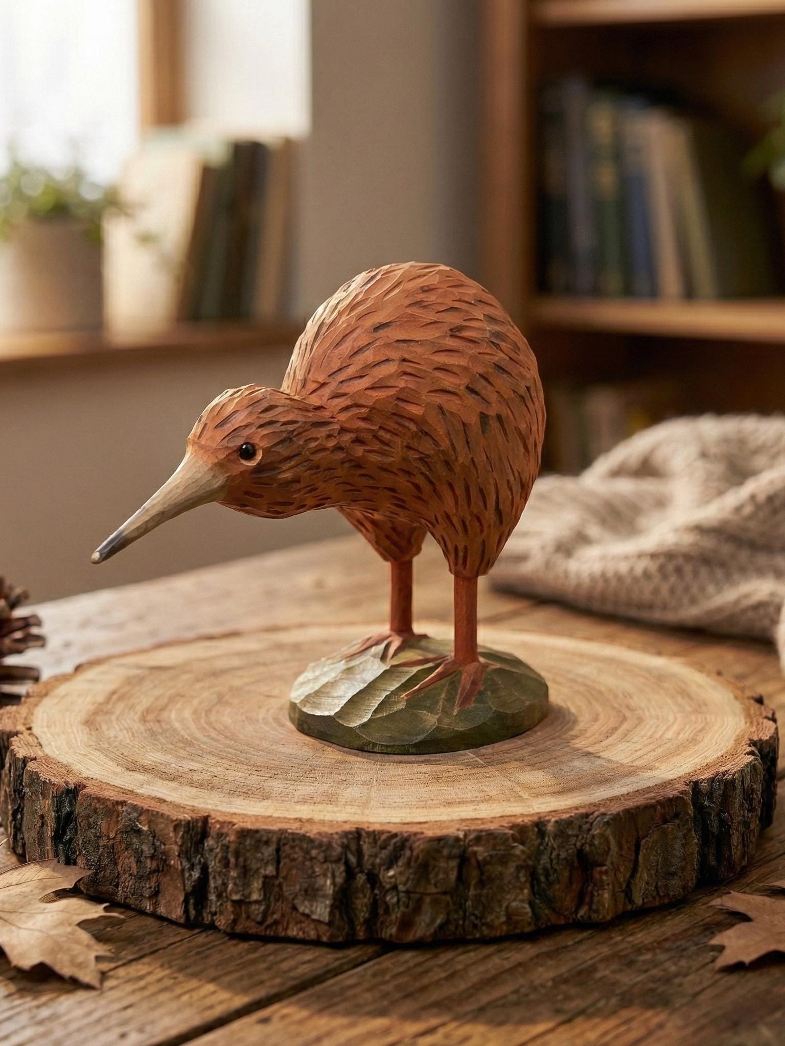 Hand Carved Wooden Kiwi Bird Figurine – New Zealand Decor