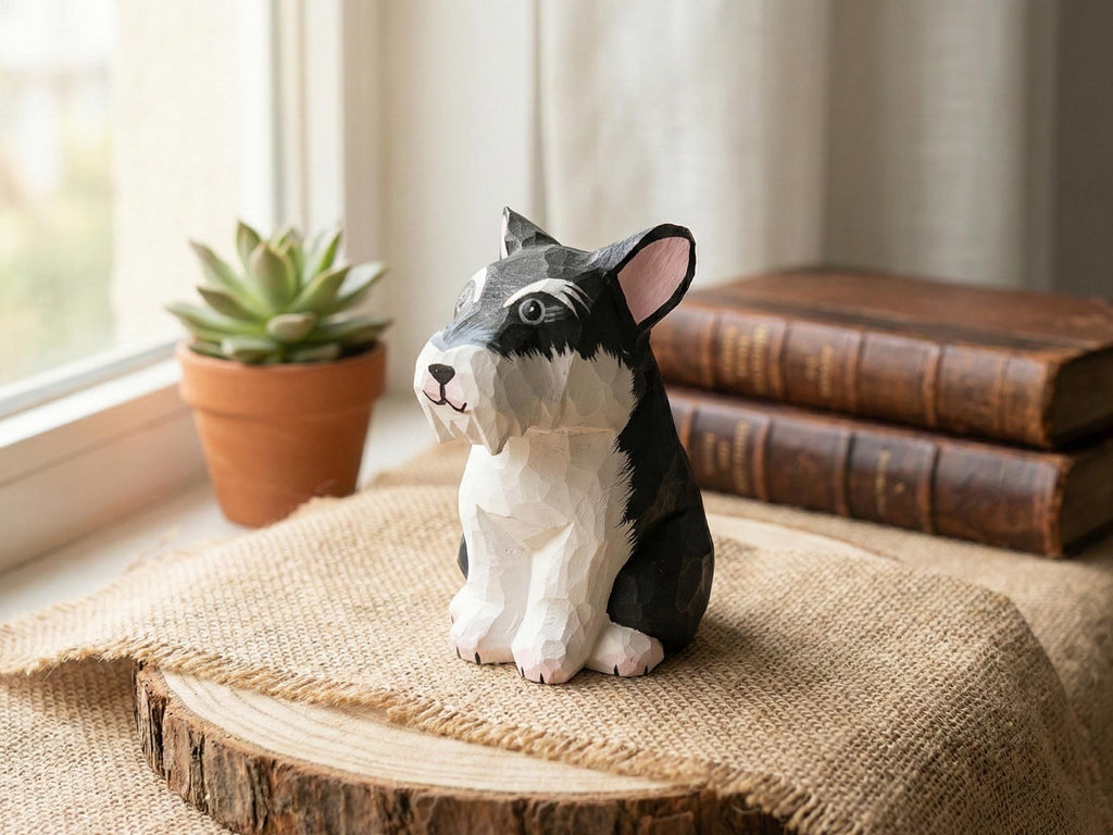 Handamde Wooden Dog Figurine, Minimalist Style Dog Ornament, Home Decor Gift for Pet Lovers