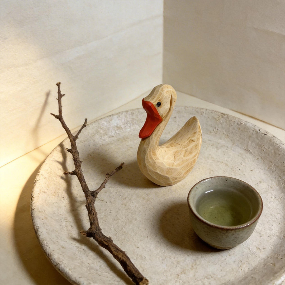 Whimsical Wooden Goose Figurine | Hand Carved Wood Bird Sculpture | Rustic Nursery Decor | Shelf Sitter Art | Gift for Animal Lover