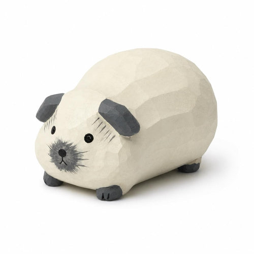 Adorable Wooden Guinea Pig Carving Handmade Cavy Figurine Rustic Wood Art Pet Memorial Decor Gift for Animal Lover