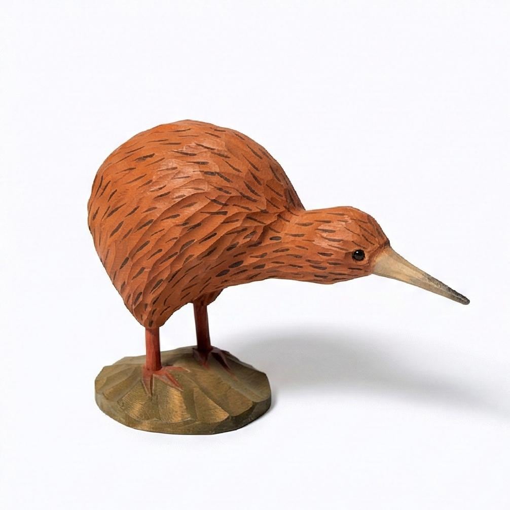 Hand Carved Wooden Kiwi Bird Figurine – New Zealand Decor