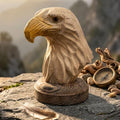 Majestic Eagle Head Wood Carving, Hand-Carved Bald Eagle Bust, Rustic Nature Home Decor, Unique Gift for Bird Lovers, Wildlife Office Art
