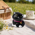 Whimsical Black Cat Wood Carving, Wooden Tuxedo Kitten Figurine, Hand Carved Pet Decor, Cute Desk Pet, Cat Lover Gift Idea