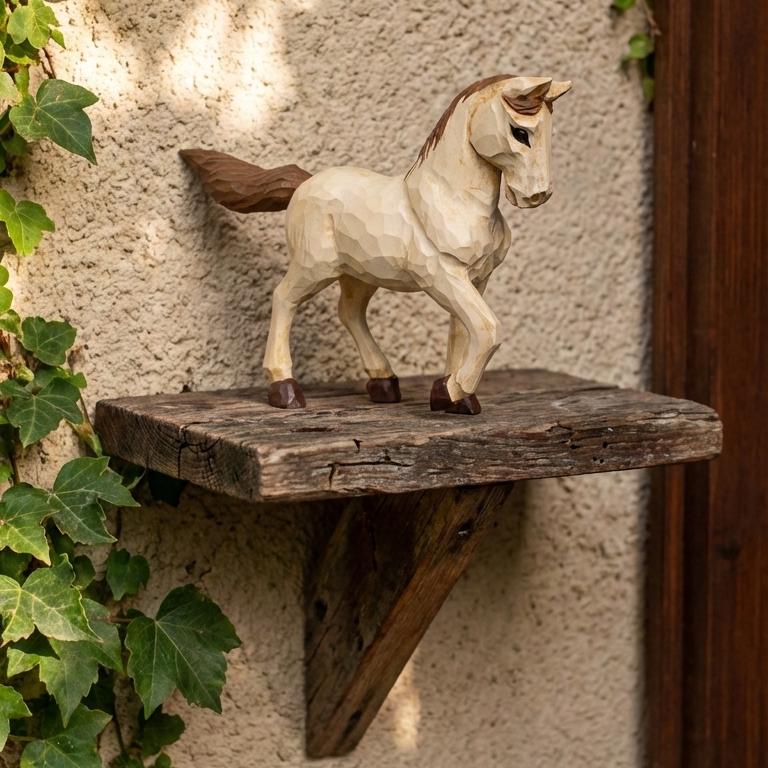 Whimsical Hand Carved Wooden Horse Figurine Rustic Pony Sculpture Farmhouse Shelf Decor Artisan Animal Art Unique Equestrian Gift