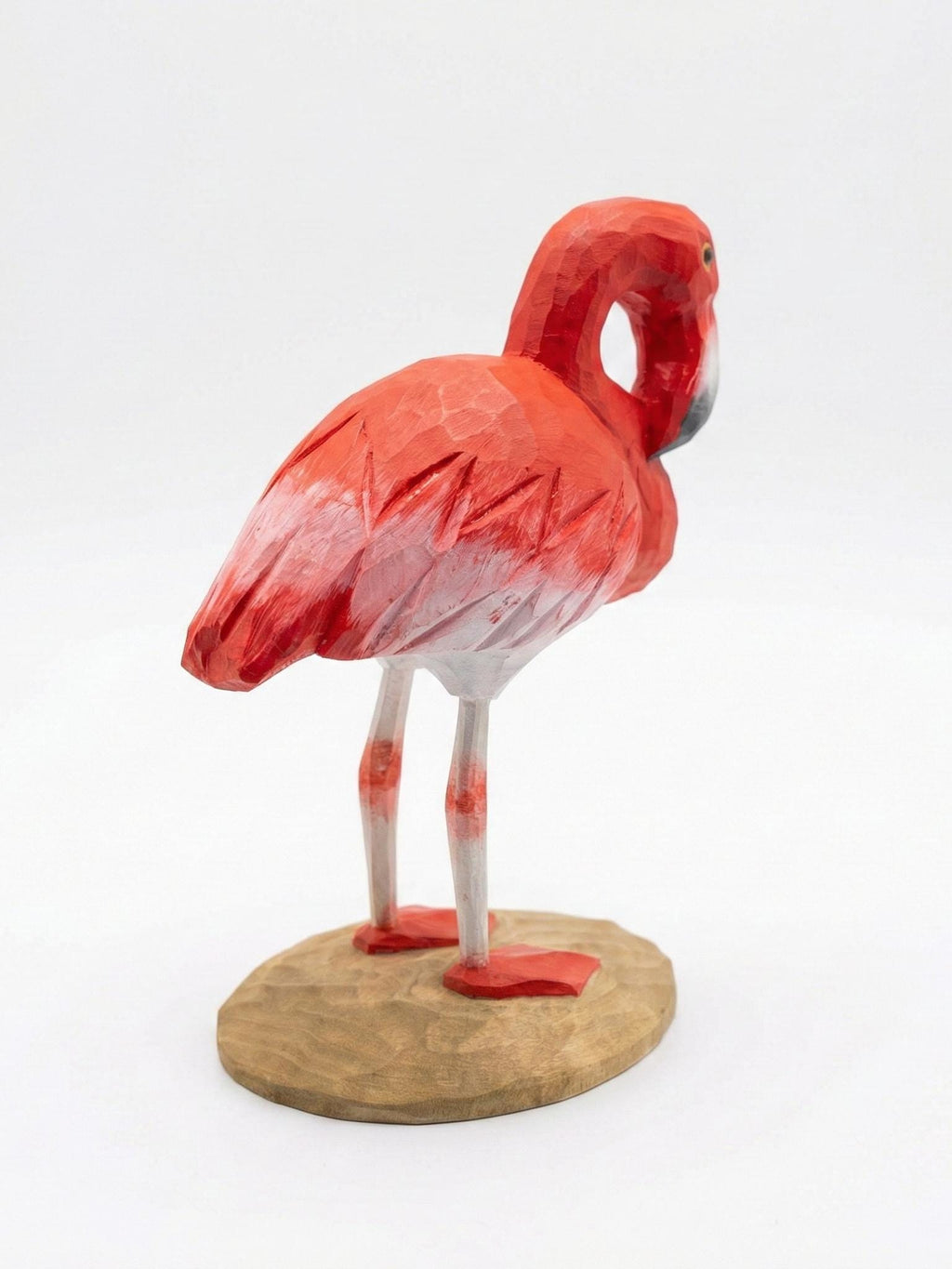 Wooden Flamingo Statue, Tropical Beach House Decor,  Gift for Bird Watchers, Rainforest Themed Decor