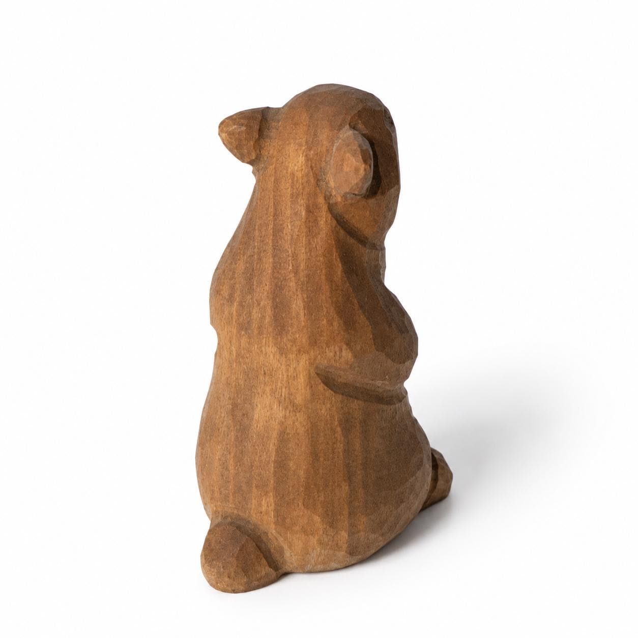 Whimsical Wooden Groundhog Statue Hand Carved Animal Figurine Woodland Nursery Decor Cute Wood Marmot Gift for Nature Lover