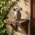 Whimsical Ring-Tailed Lemur Wood Carving | Handmade Wooden Animal Figurine | Safari Nursery Decor | Unique Wildlife Lover Gift