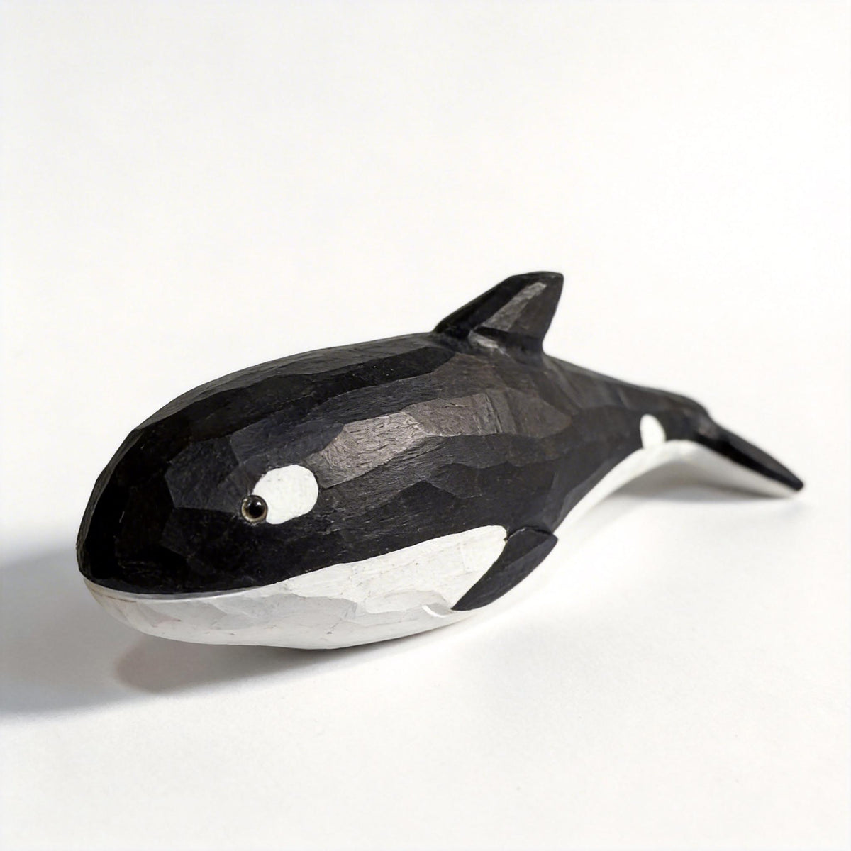 Hand-Carved Wooden Orca Figurine | Rustic Killer Whale Sculpture | Coastal Nursery Art | Nautical Decor | Unique Gift for Ocean Lover