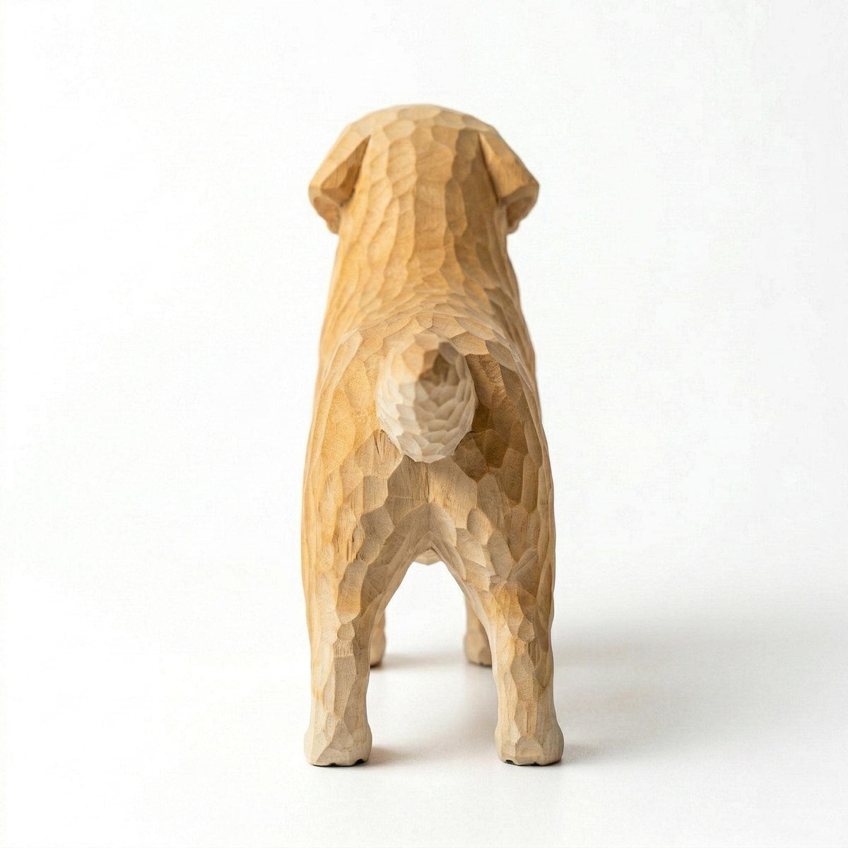 Hand Carved Wooden Golden Retriever Figurine, Rustic Dog Sculpture, Pet Memorial Keepsake