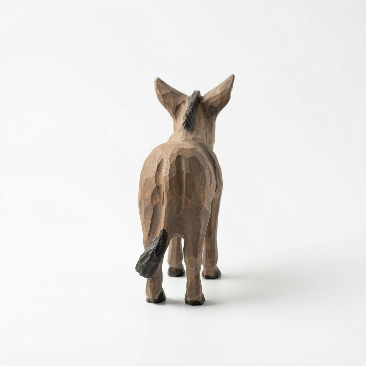 Whimsical Hand Carved Wooden Donkey Figurine, Rustic Farmhouse Decor, Miniature Wood Animal Sculpture, Unique Gift for Animal Lovers