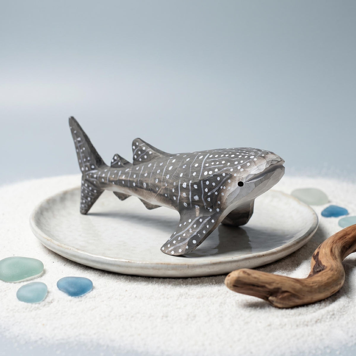 Hand Carved Wooden Whale Shark Figurine, Rustic Ocean Decor, Gentle Giant Marine Life Art, Unique Scuba Diver Gift, Nautical Nursery Decor
