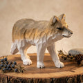 Hand Carved Wooden Coyote Figurine, Rustic Woodland Animal Decor, Whittled Wolf Statue, Desk Pet, Nature Lover Gift