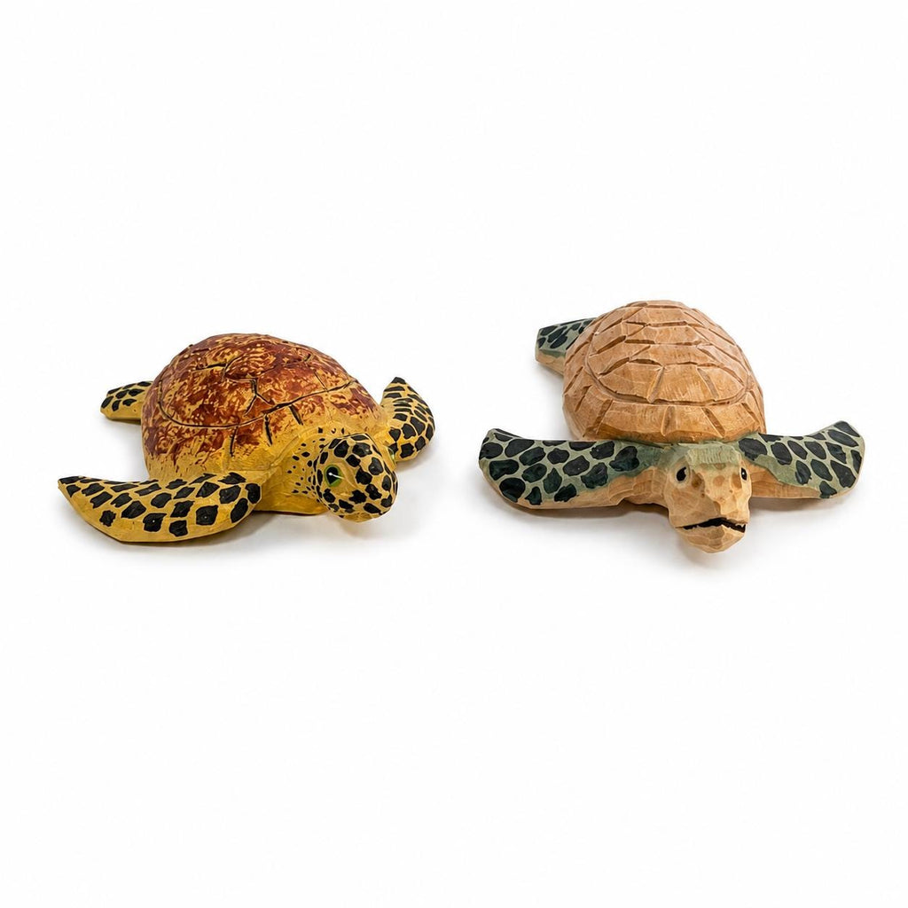 Whimsical Sea Turtle Wood Carving, Coastal Decor Animal Figurine, Ocean Lover Decor, Nautical Wooden Statue, Unique Beach Gift for Her