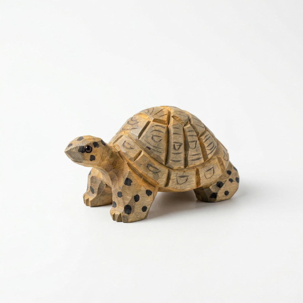 Hand-Carved Wooden Turtle Figurine | Rustic Woodland Animal Decor | Miniature Tortoise Sculpture | Unique Nature Lover Gift for Desk