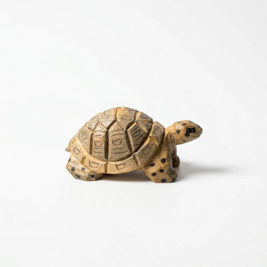 Hand-Carved Wooden Turtle Figurine | Rustic Woodland Animal Decor | Miniature Tortoise Sculpture | Unique Nature Lover Gift for Desk
