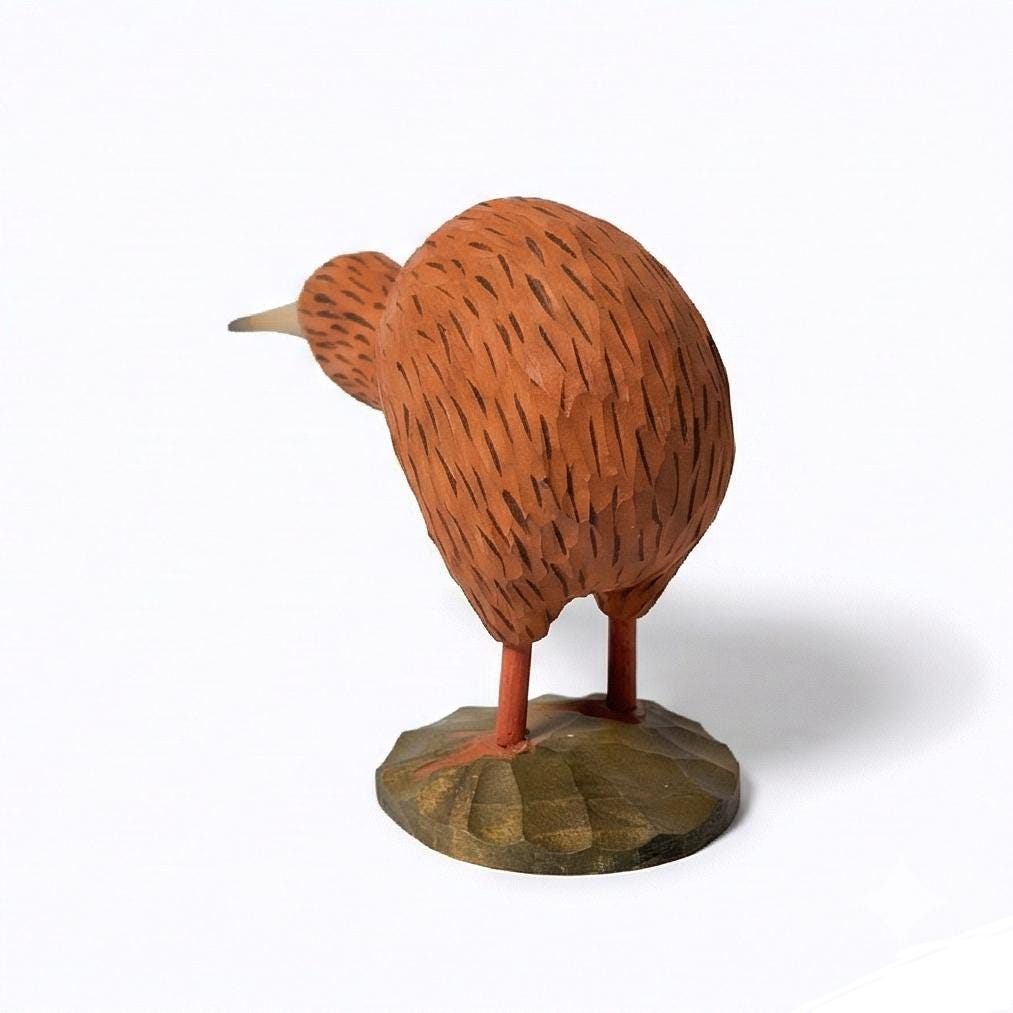 Hand Carved Wooden Kiwi Bird Figurine – New Zealand Decor